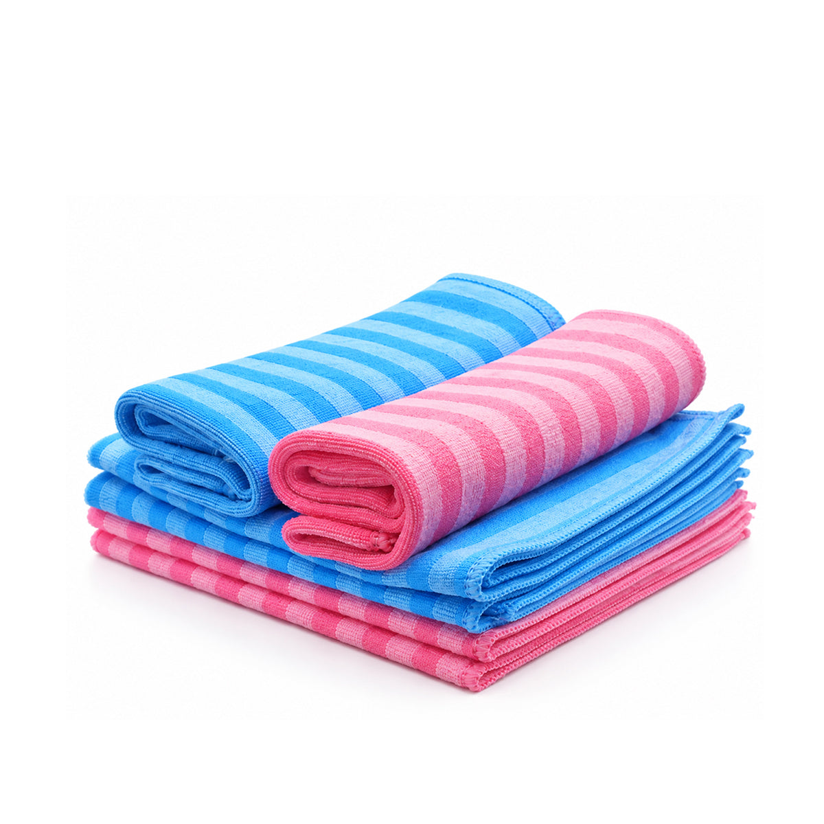 Pachet de 6 lavete din microfibră Bristles roz și albastre