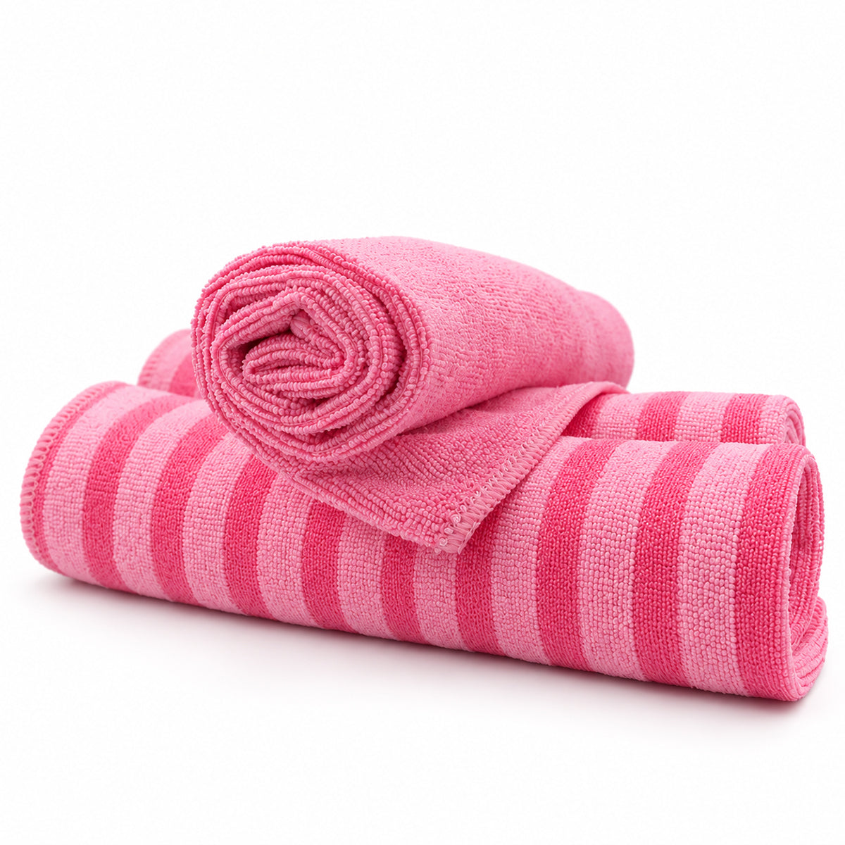 Set de 3 lavete din microfibră Bristles roz